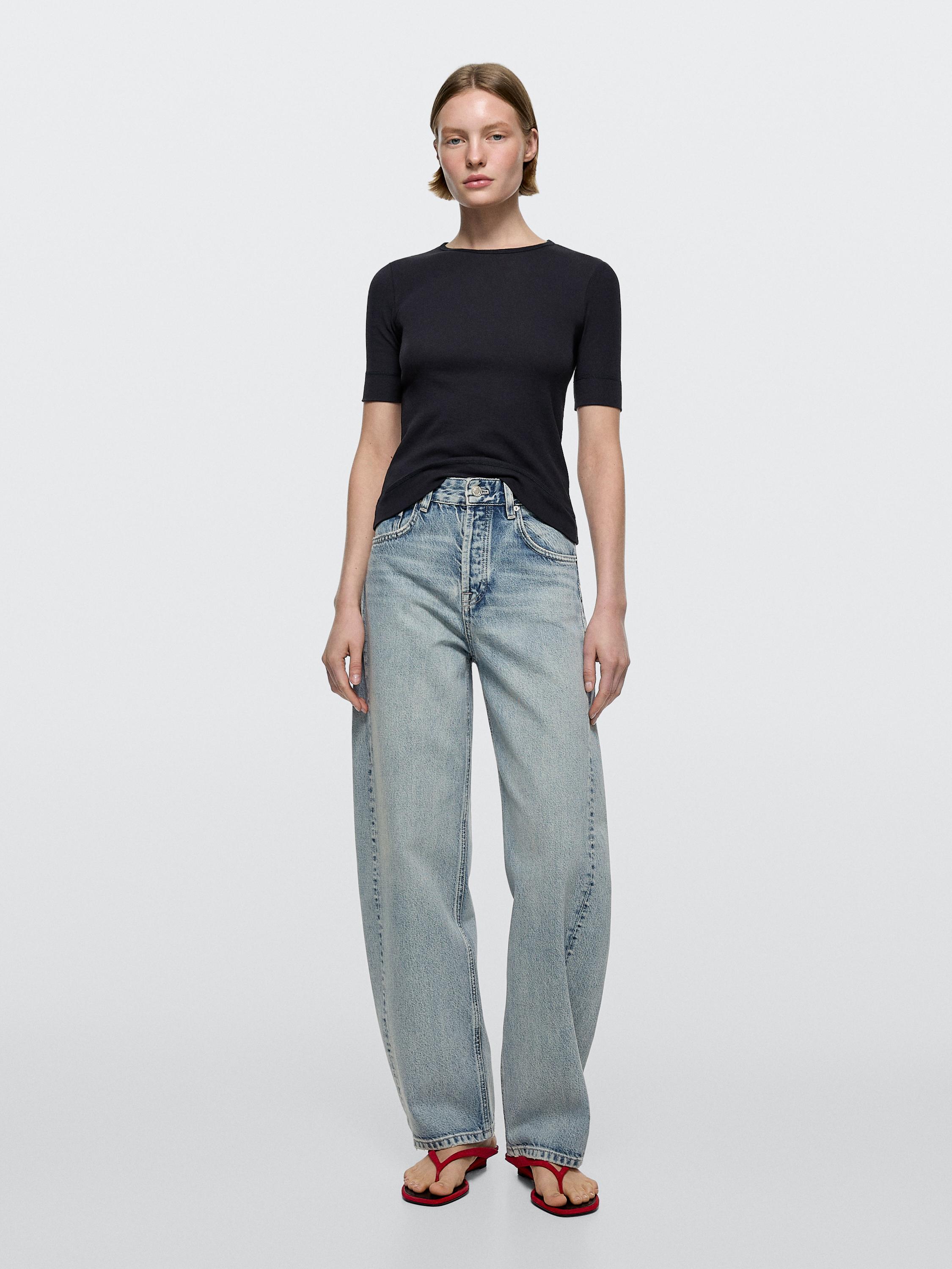 Jean balloon taille moyenne